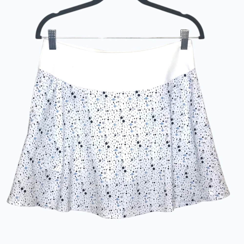 Puma Women’s Athletic Skort White Speckled Print Built-In Shorts Size M